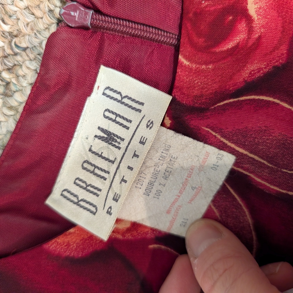 Vintage 90s Rose Patterned Sleeveless Mini Dress Size 4 - Picture 9 of 9